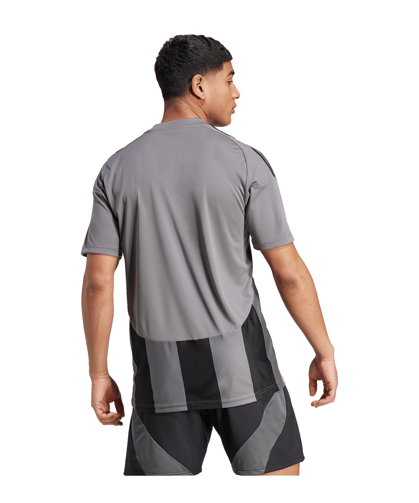 adidas Striped 24 Trikot Grau Schwarz - mehrfarbig
