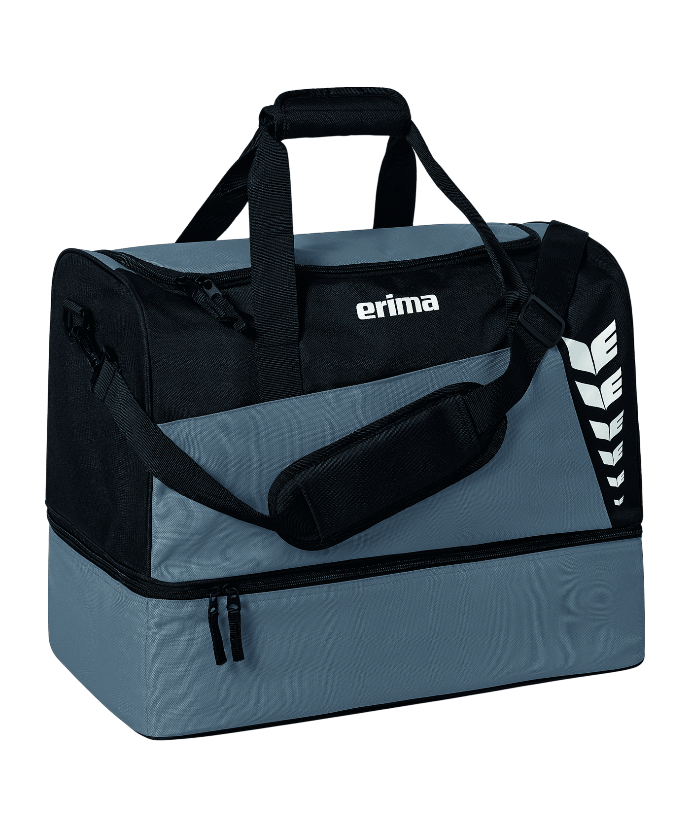 Erima Six Wings Sporttasche mit Bodenfach Gr. L Grau Schwarz - grau