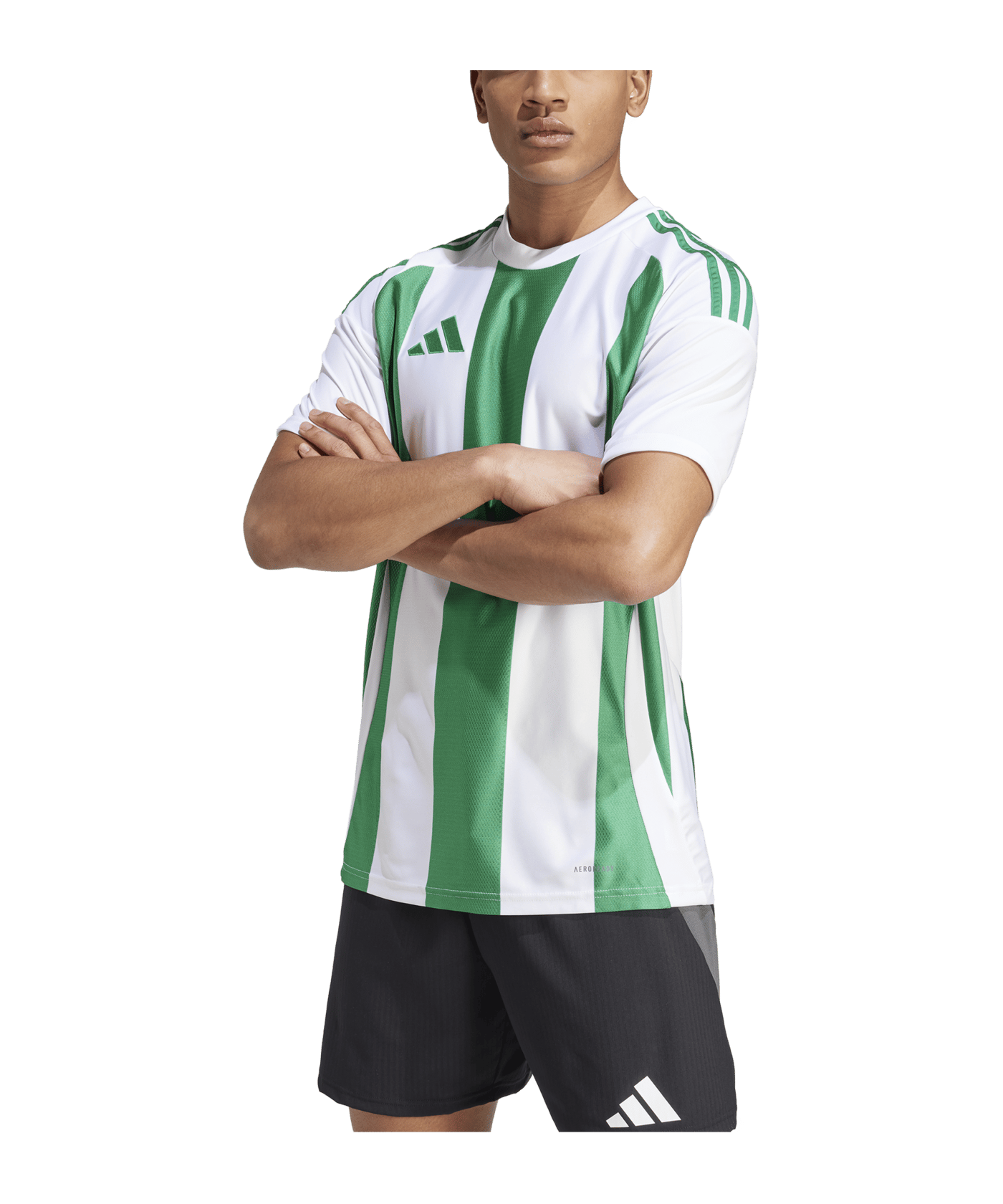 adidas Striped 24 Trikot Weiss Grün - weiss