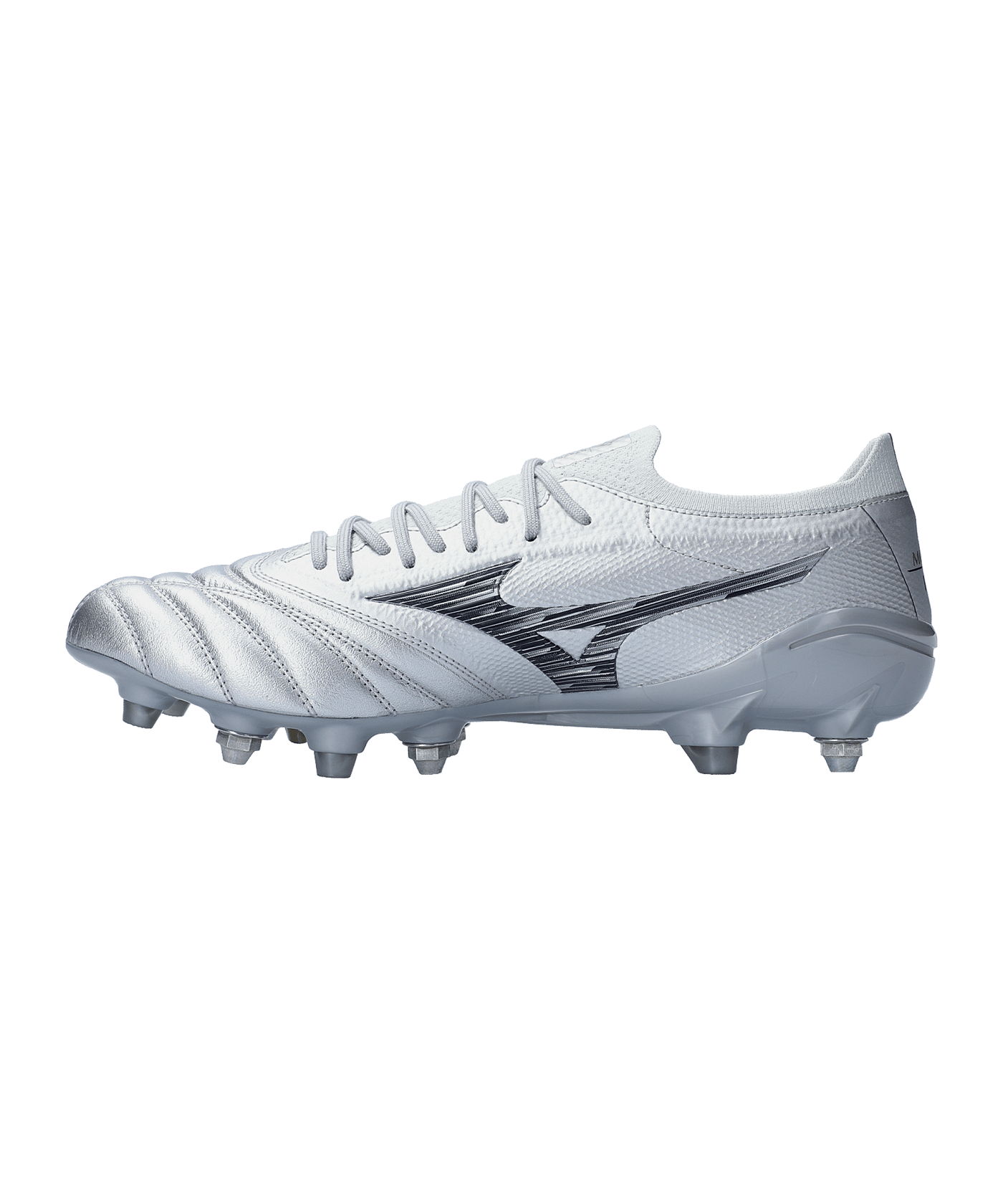 Mizuno Morelia Neo Beta Made in Japan Mix SG Platinum Silver Silber F04 - silber