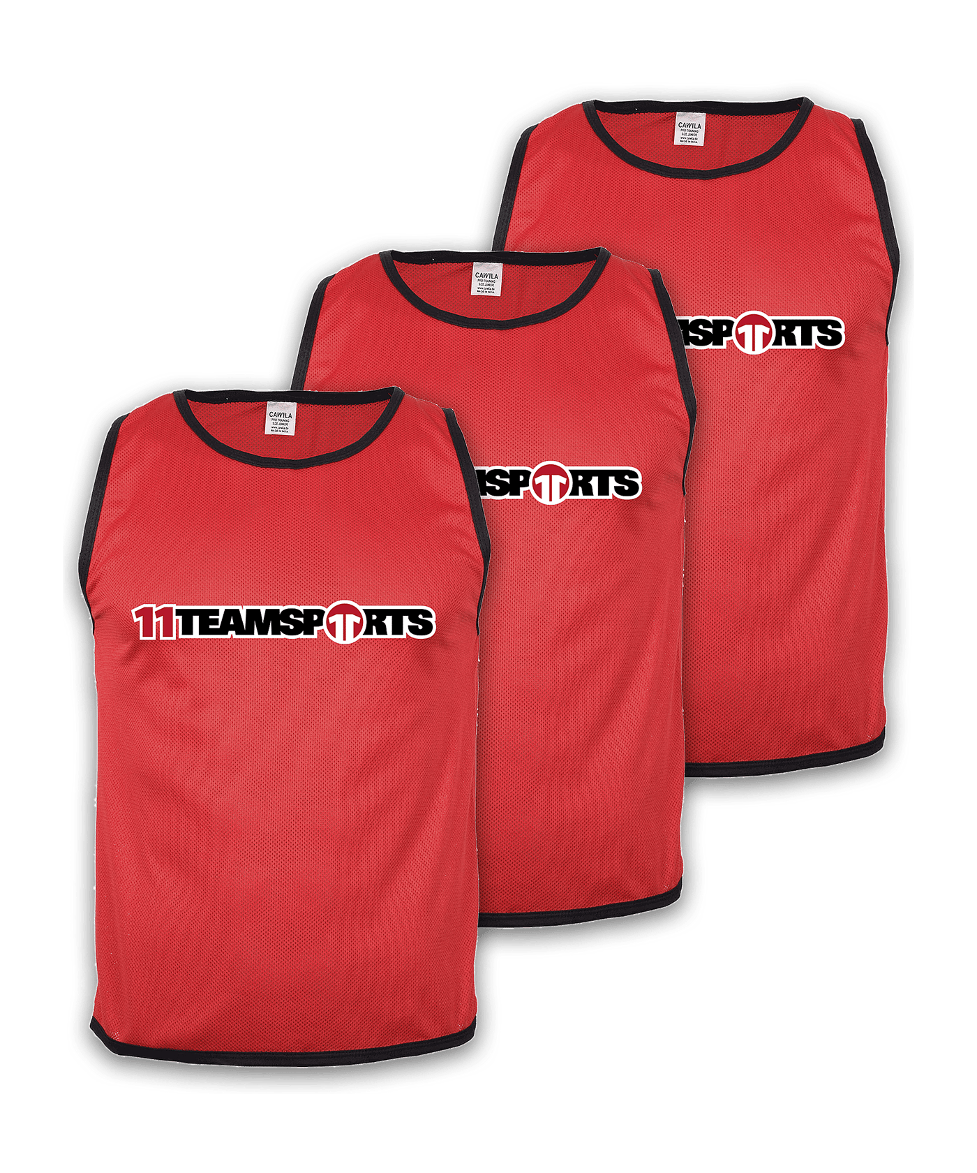 Cawila Leibchen 11teamsports 3er Set Rot - rot