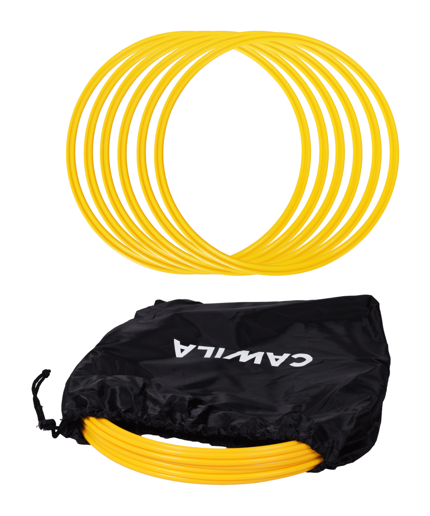 Cawila Koordinationsringe 50cm | 6er Set | Gelb | inklusive Tasche - gelb