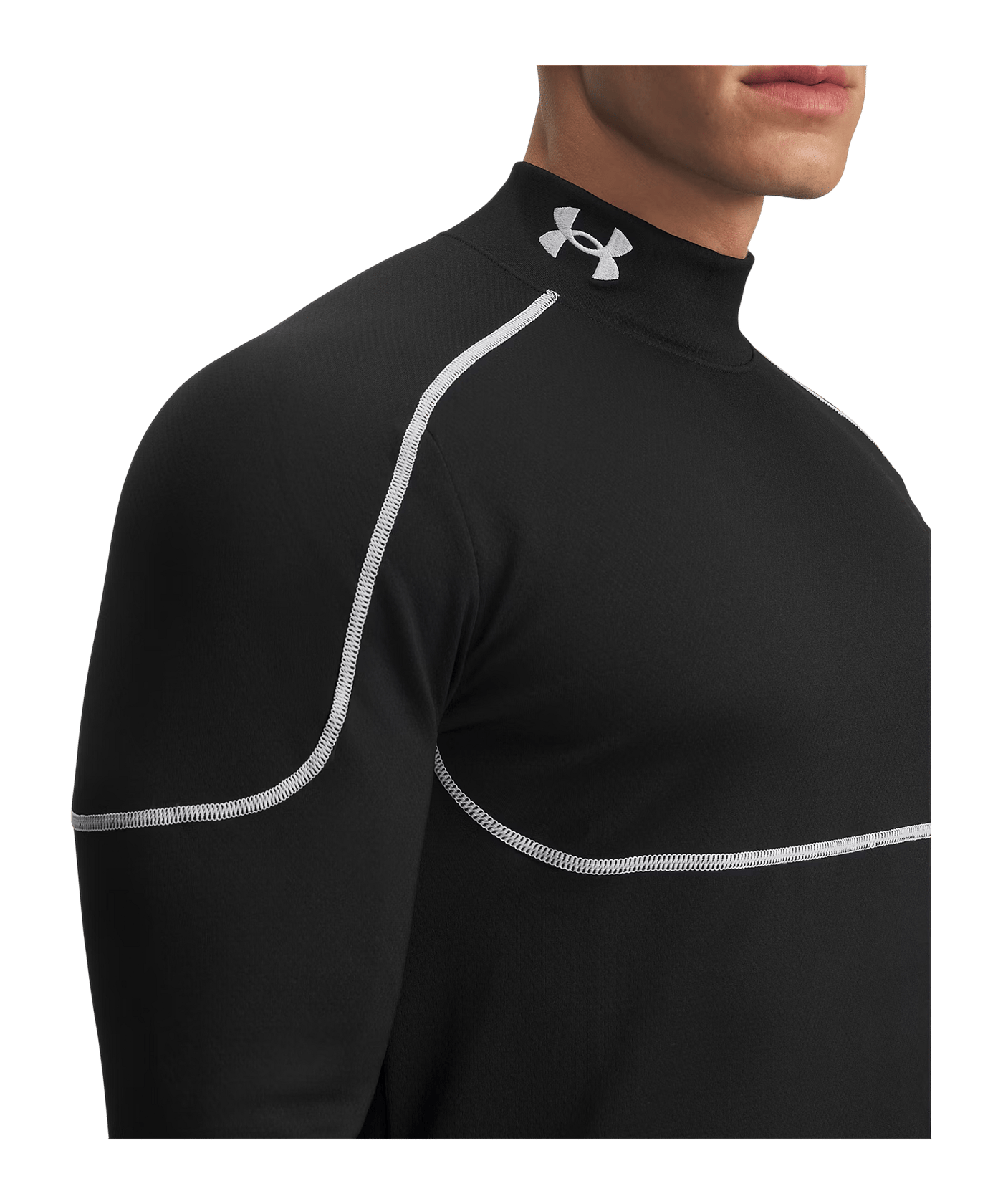 Under Armour Cold Weather Grid Longsleeve Mock T-Shirt Schwarz F001 - schwarz