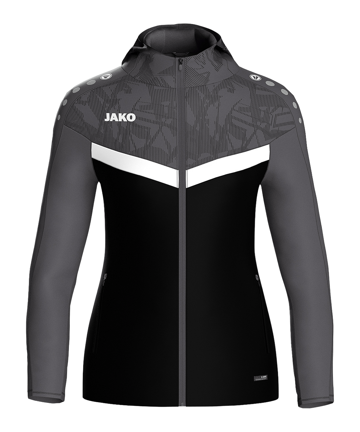 JAKO Iconic Kapuzenjacke Damen Schwarz F801 - schwarz