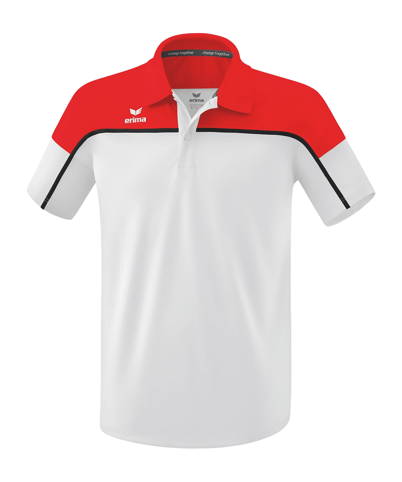 Erima Change by Poloshirt Weiss Rot | - weiss