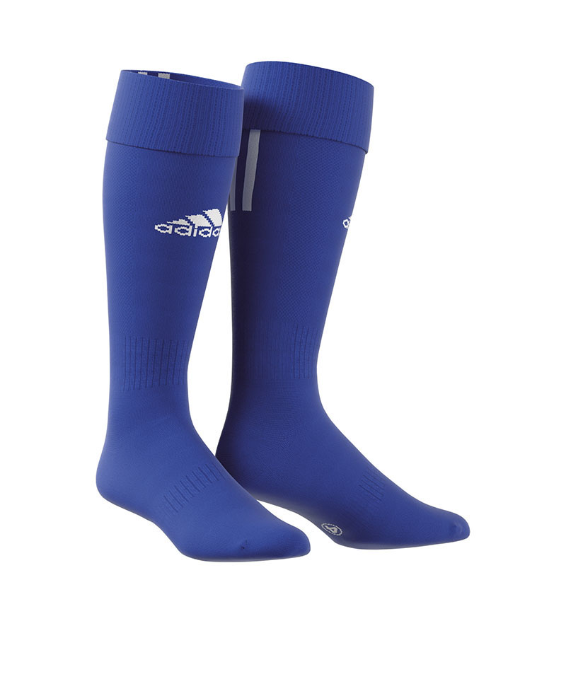 adidas Santos 3-Stripes Stutzenstrumpf Blau Weiss - blau