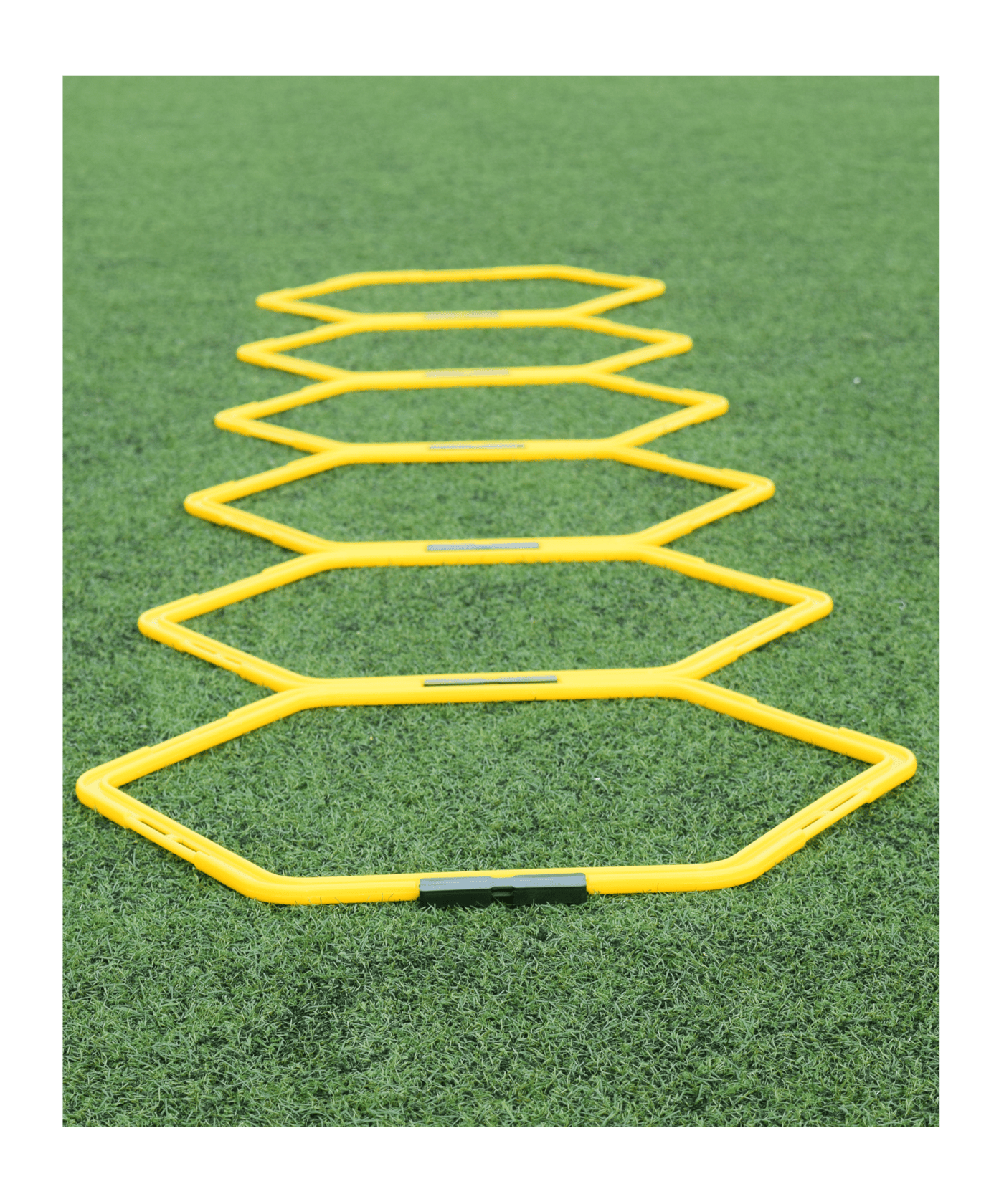 Cawila Hexa-Hoops Koordinationsleiter Set | 6er Set mit Tasche und 5 Clips | 49mm | Gelb - gelb