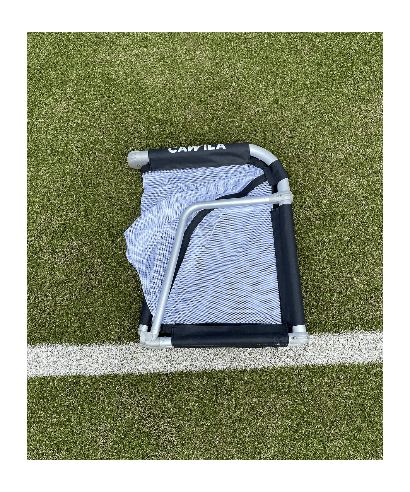 Cawila LIGA Fußball Minitor | Alu Klapptor | 120 x 80cm - silber