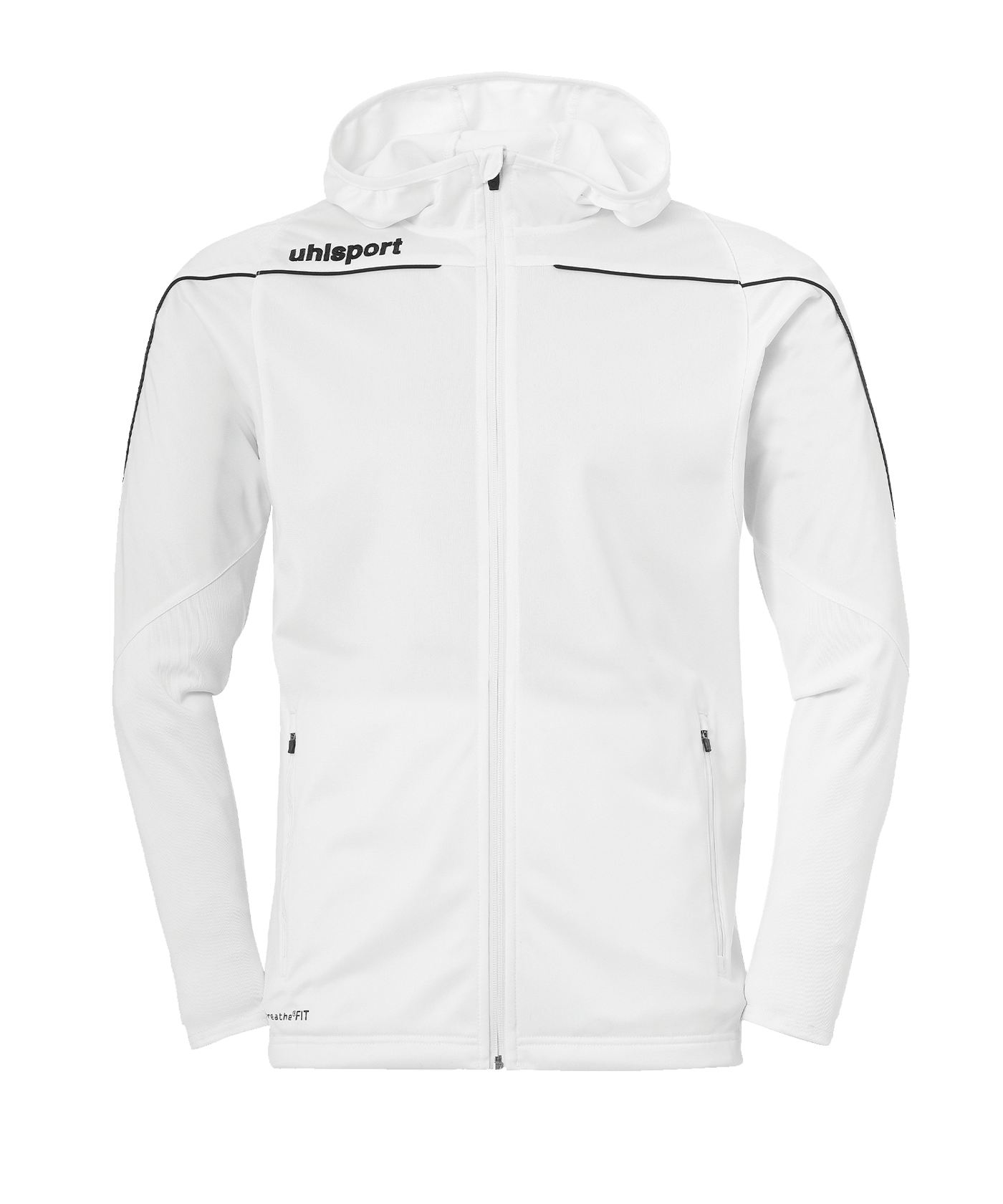 Uhlsport Stream 22 Kapuzenjacke Weiss Schwarz F02 - weiss