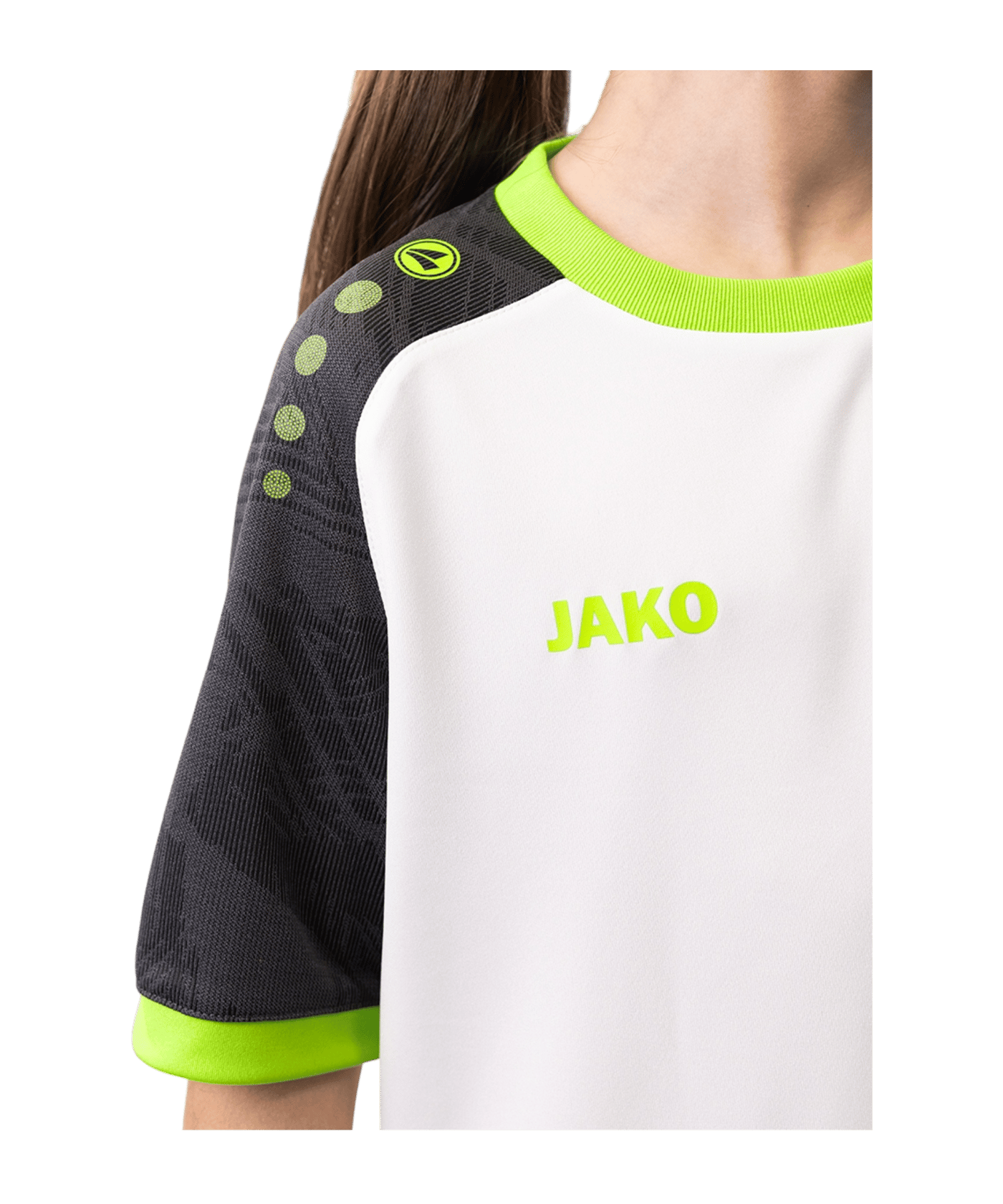 JAKO Iconic Trikot Kids Weiss Schwarz Grün F014 | - weiss