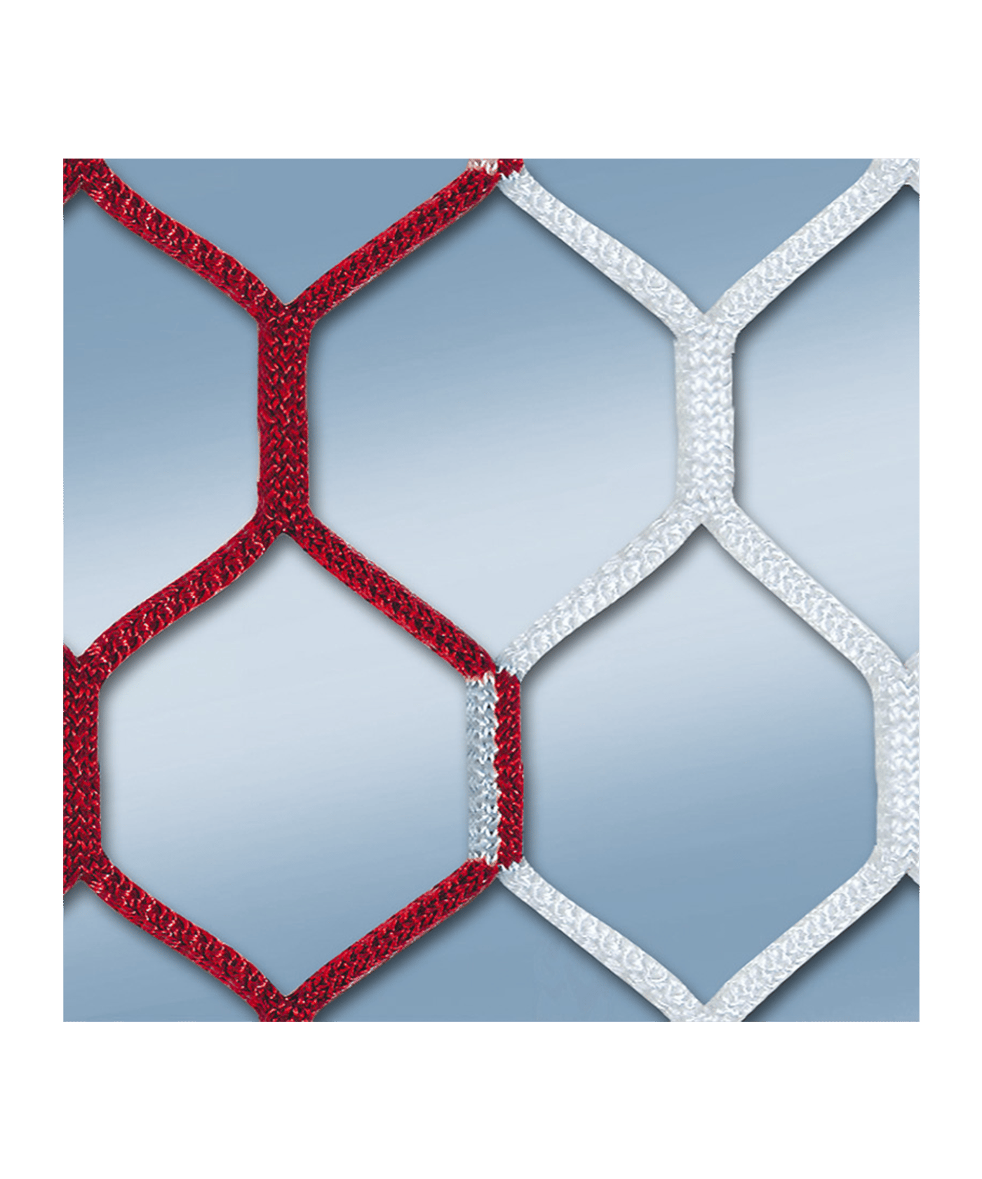 Cawila Tornetz HEXA 7,50x2,50m | Tiefe 0,80x1,50m |  | Maschenweite 12cm | Stärke 4mm | rot/weiß - rot