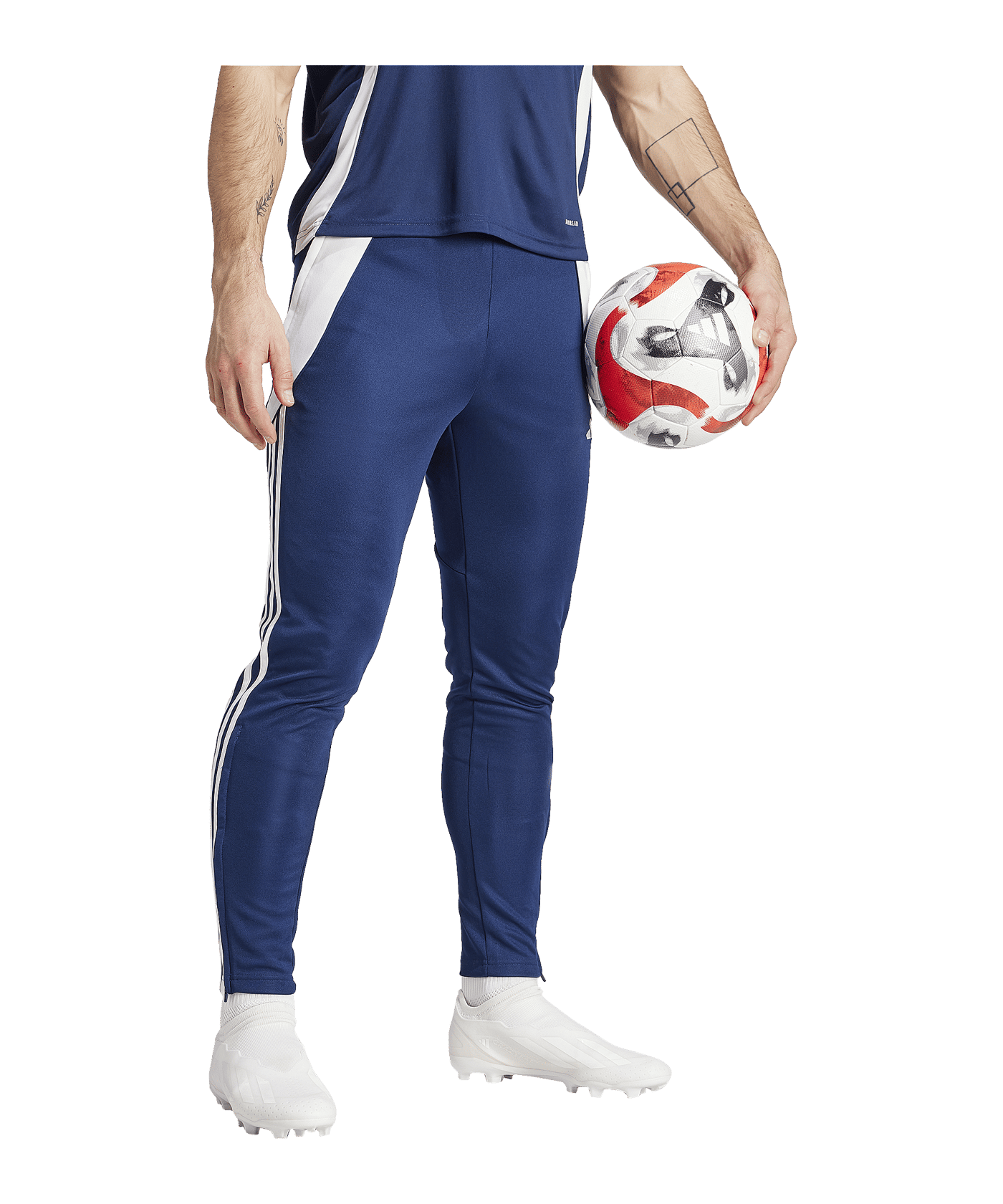 adidas Tiro 24 Slim Trainingshose Blau Weiss - blau
