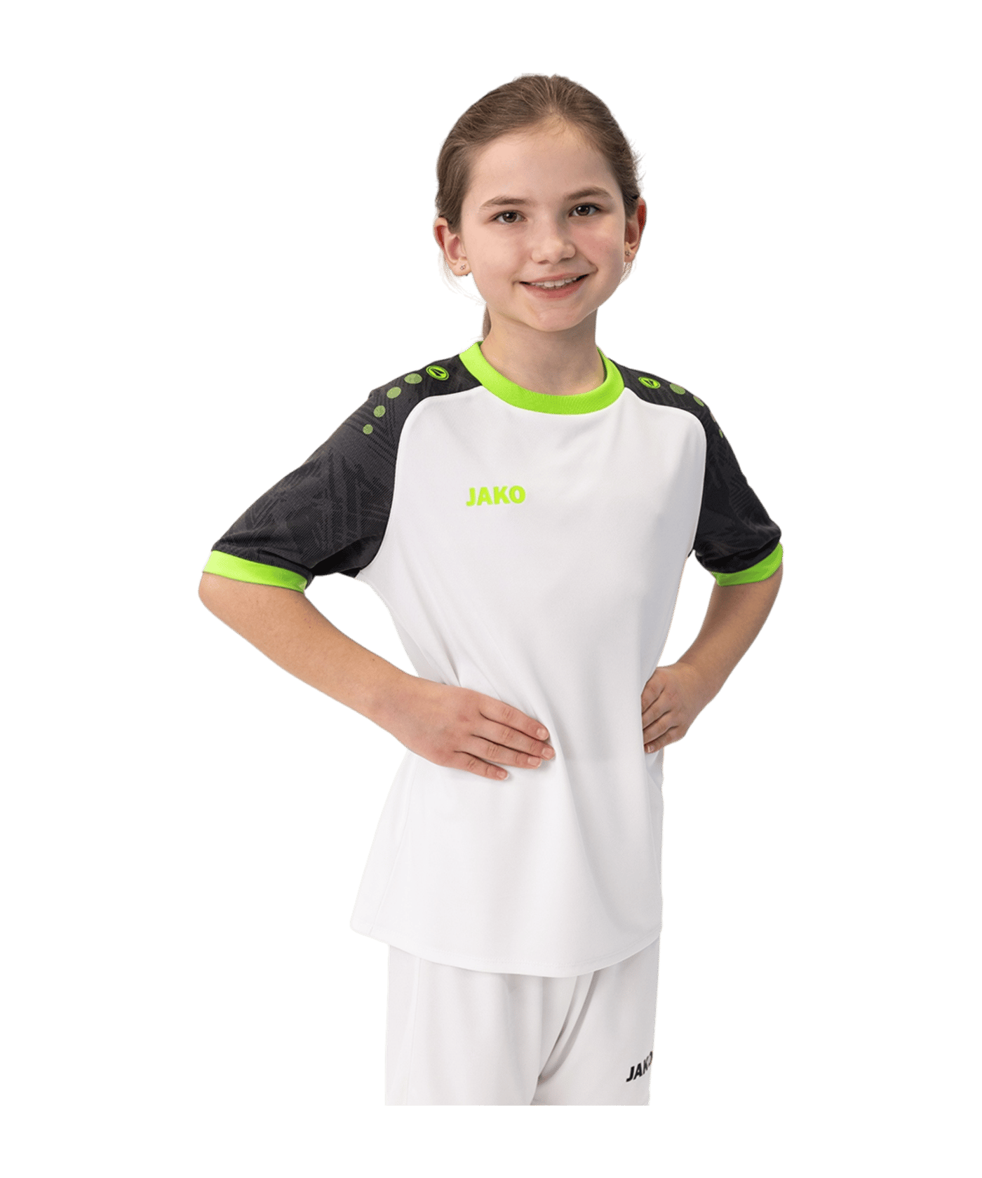 JAKO Iconic Trikot Kids Weiss Schwarz Grün F014 | - weiss
