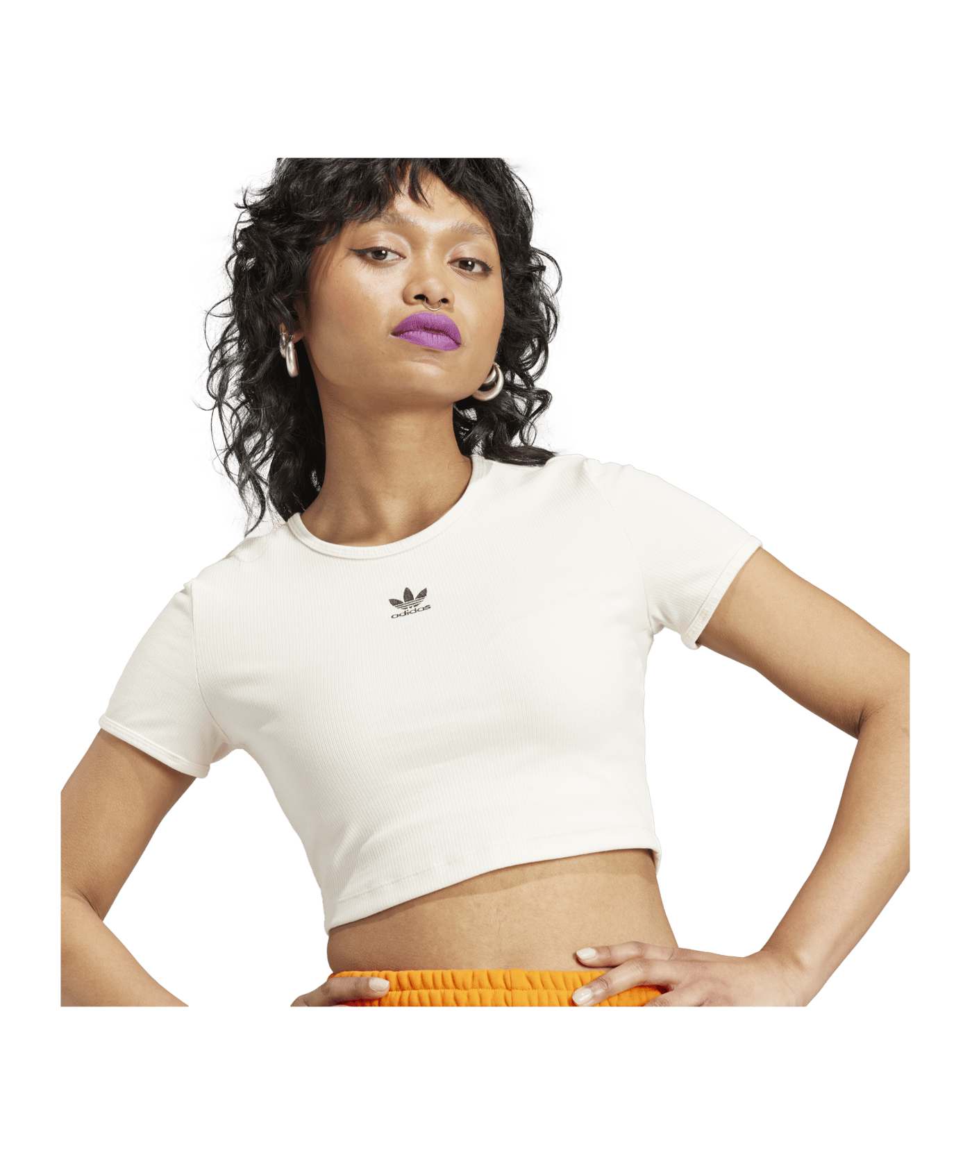 adidas Originals RIB T-Shirt Damen Beige - beige