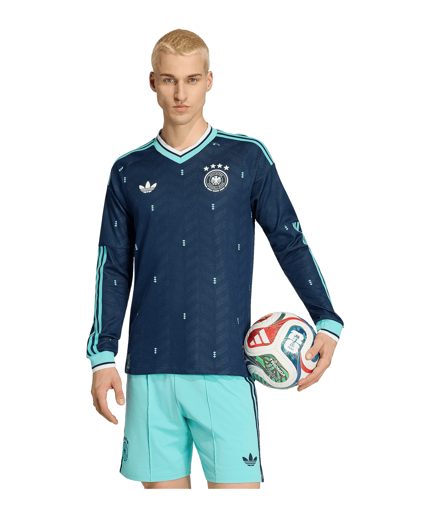 adidas DFB Deutschland Authentic Trikot Langarm |  Away WM 2026 Blau - blau
