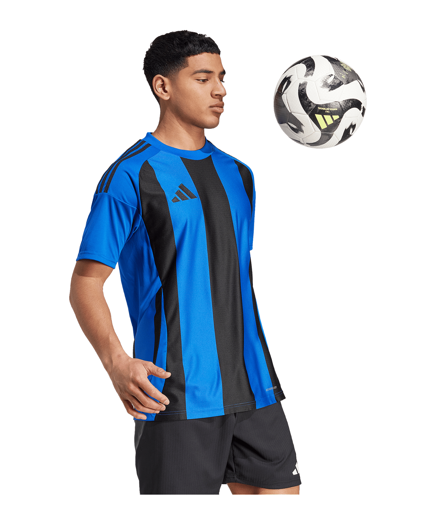 adidas Striped 24 Trikot Blau Schwarz - blau