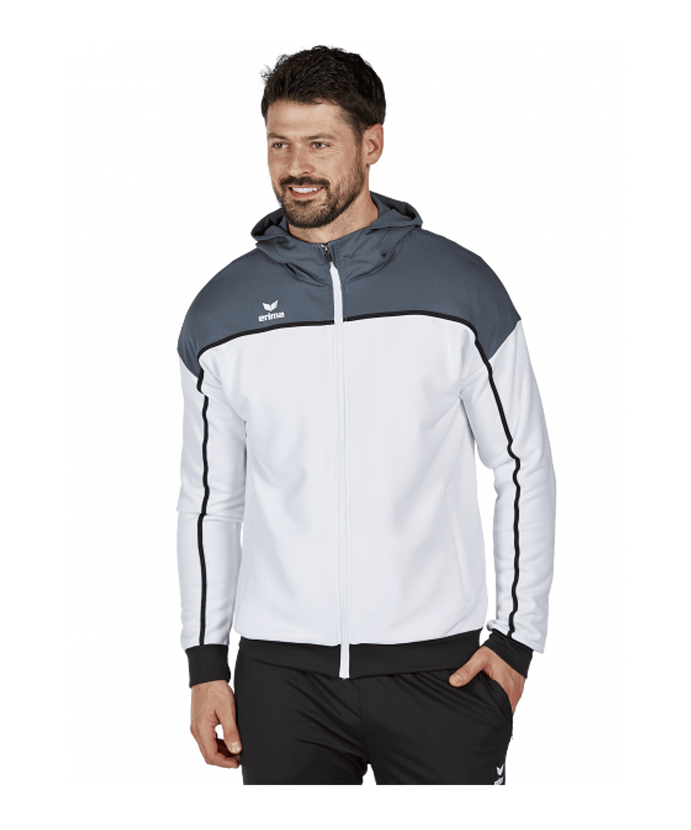 Erima Change by Kapuzenjacke Weiss Grau | - weiss