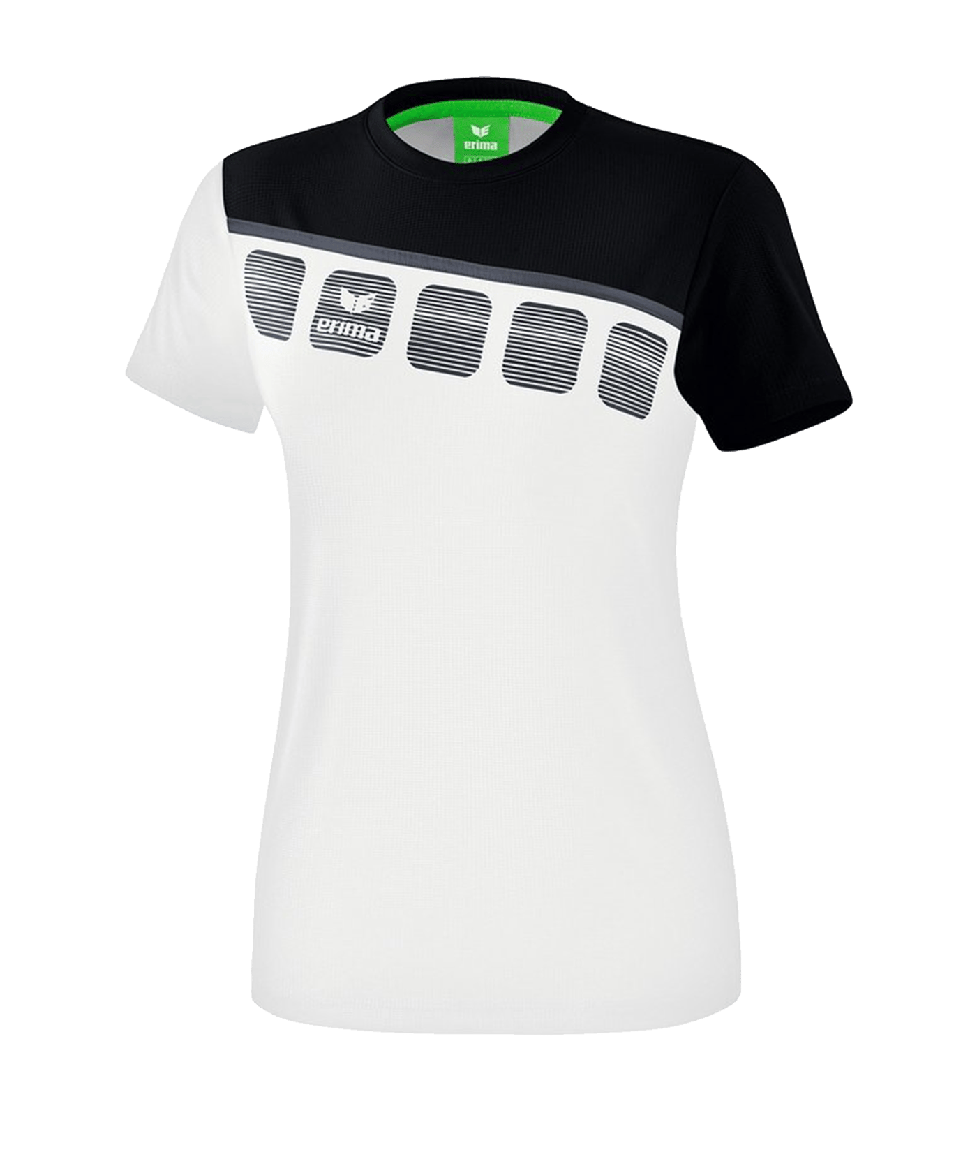Erima 5-C T-Shirt Damen Weiss Schwarz - weiss