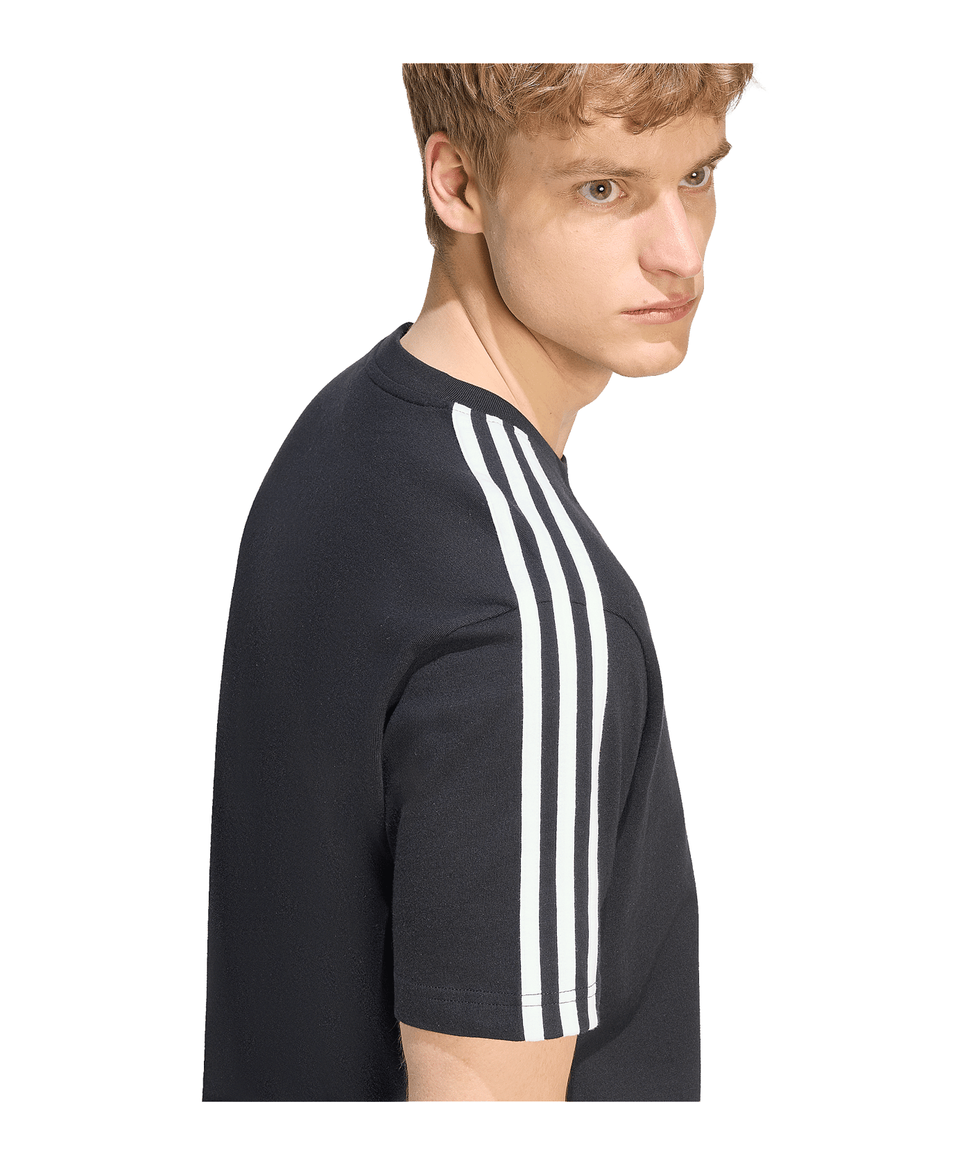 adidas Essentials 3-Stripes Single Jersey Left Chest Branded T-Shirt Schwarz - schwarz