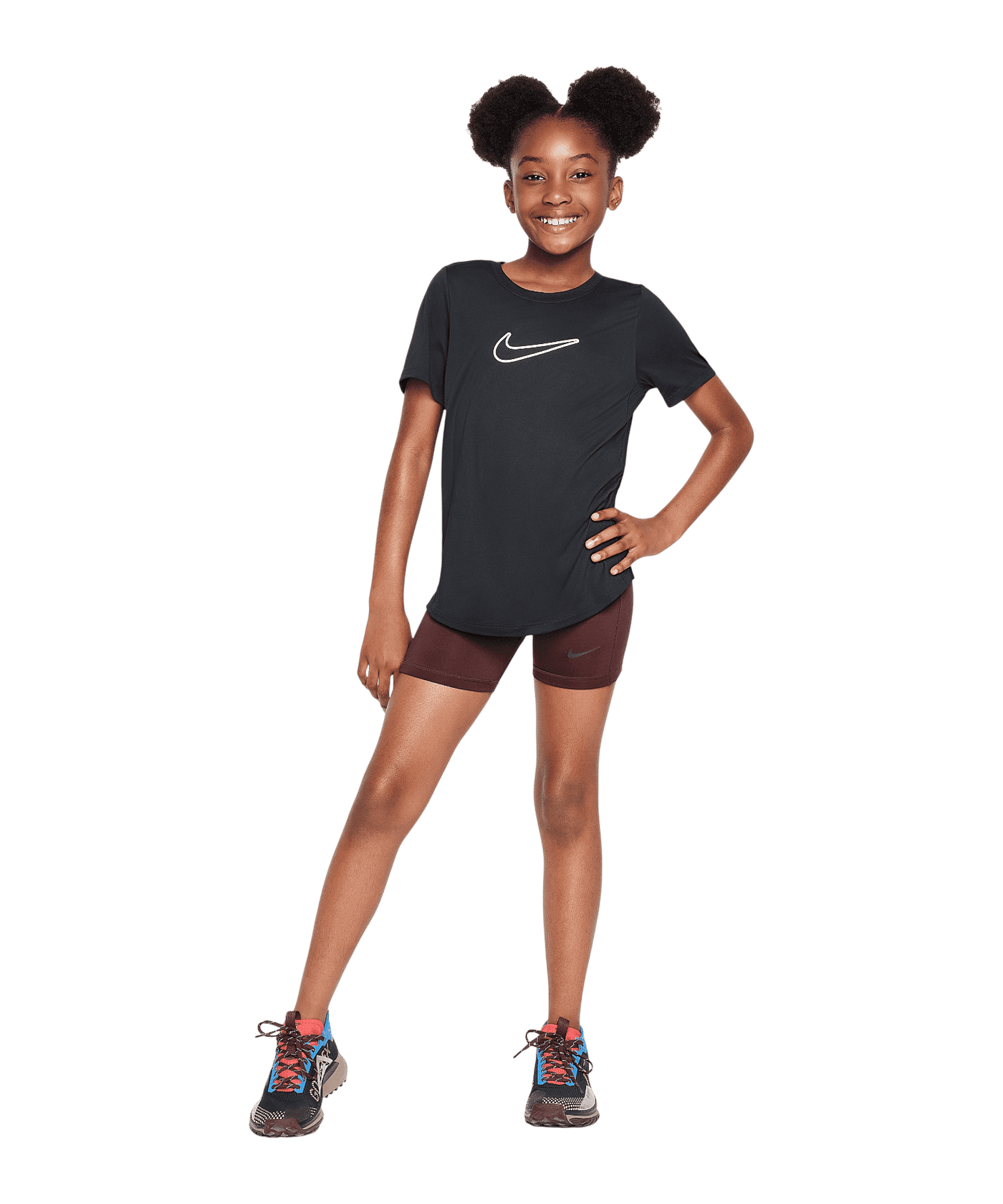 Nike One Fitted T-Shirt Kids Schwarz F010 - schwarz