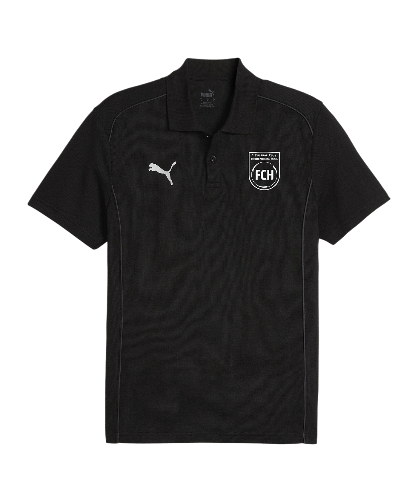 PUMA 1. FC Heidenheim Polo Shirt Schwarz F03 - schwarz