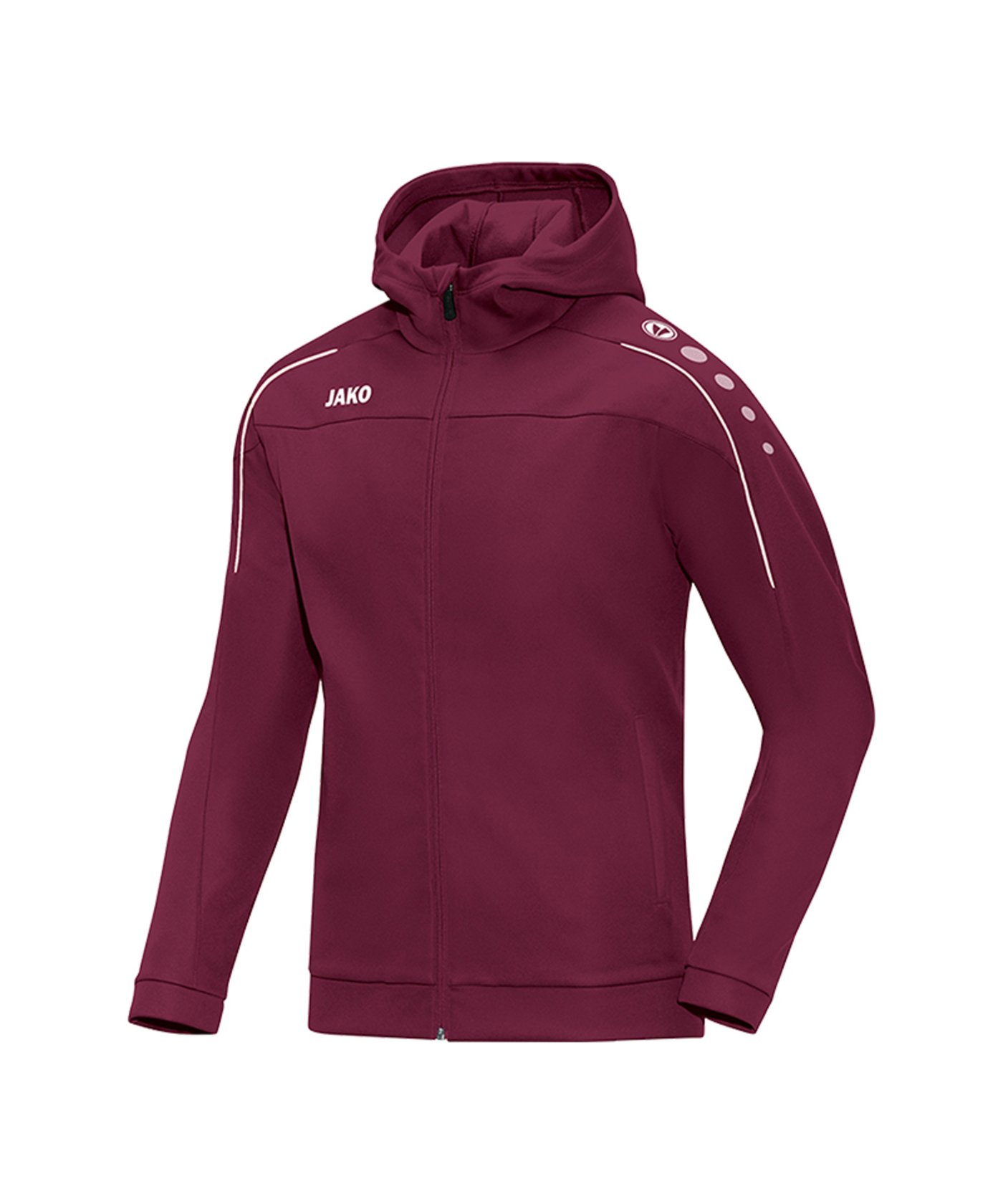 JAKO Classico Kapuzenjacke Dunkelrot F14 - rot
