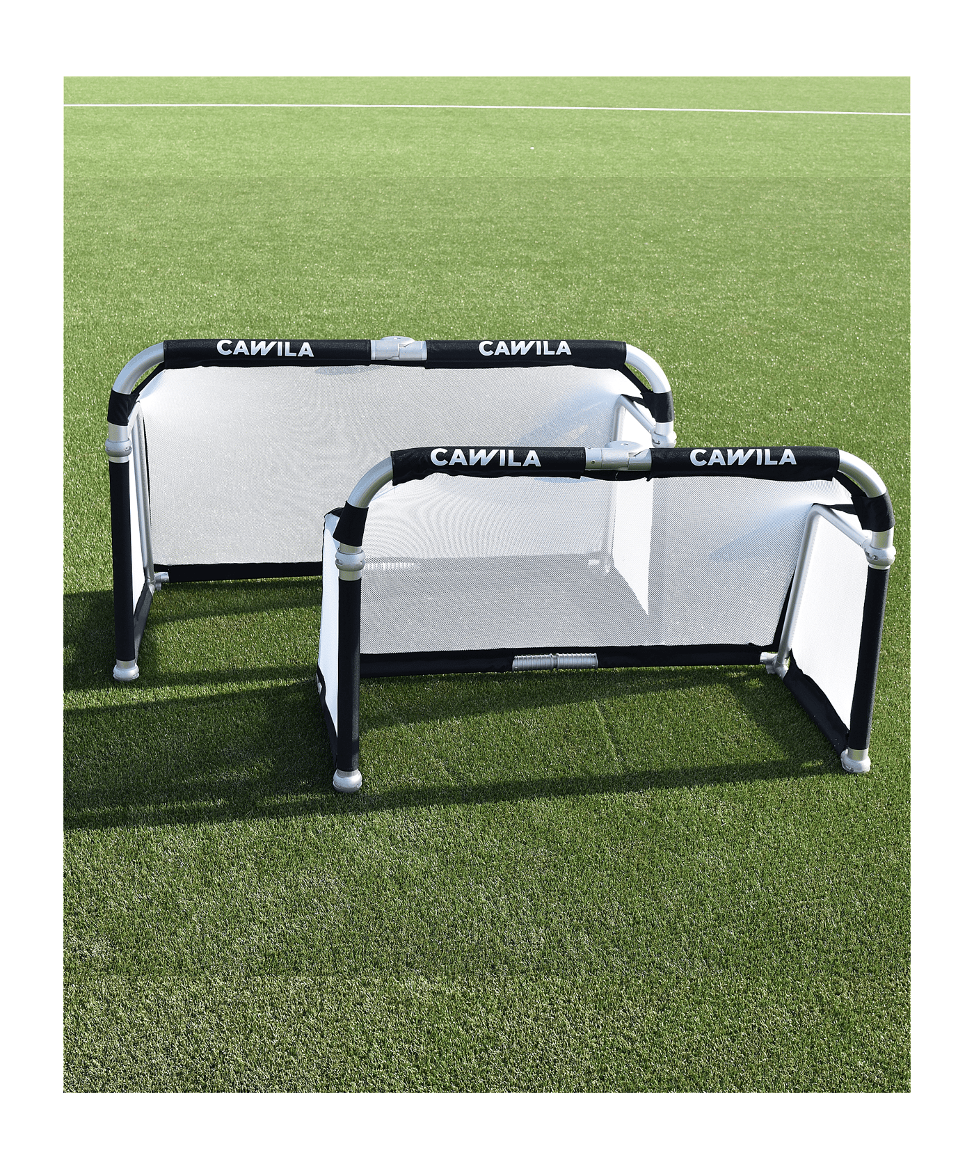 Cawila LIGA Fußball Minitor | Alu Klapptor | 145 x 95cm - silber