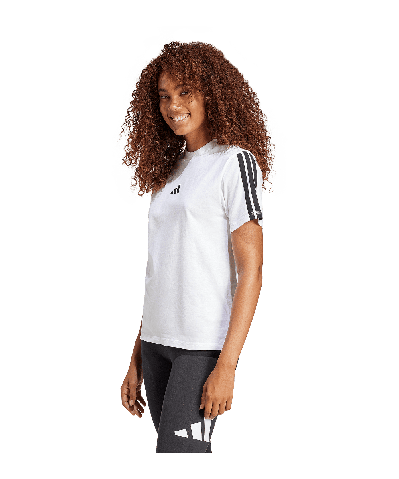 adidas Essentials 3 Stripes T-Shirt Damen Weiß - weiss