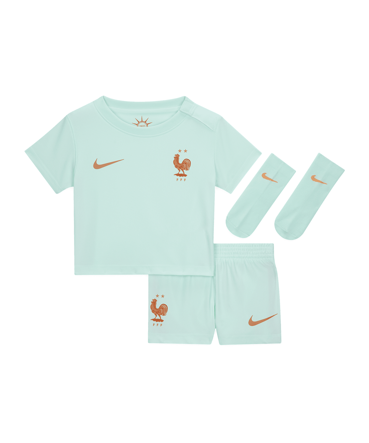 Nike FFF Frankreich Minikit Trikot Set Away WM 2026 Kids Grün F394 - gruen