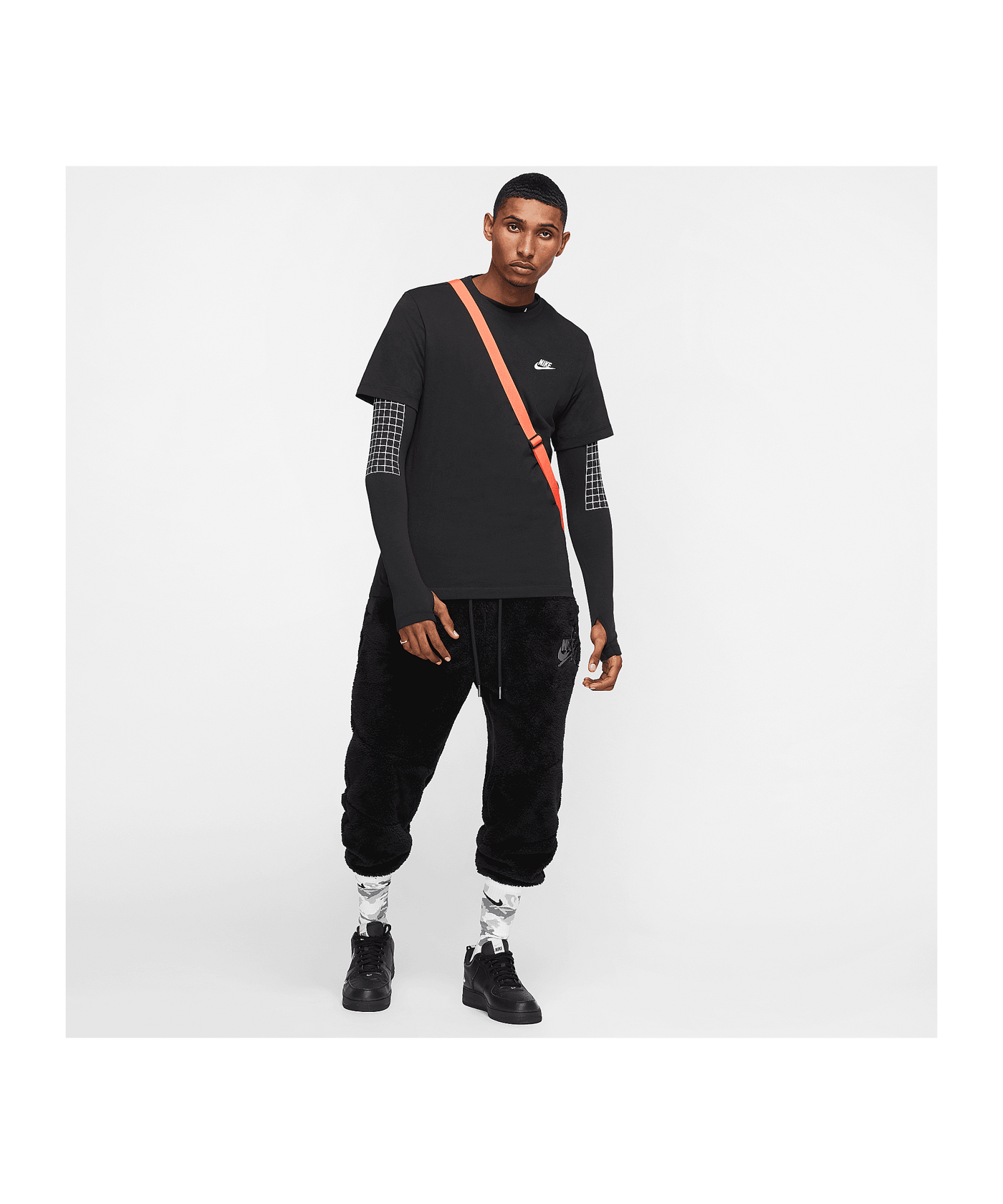 Nike Club T-Shirt Schwarz Weiss F013 - schwarz