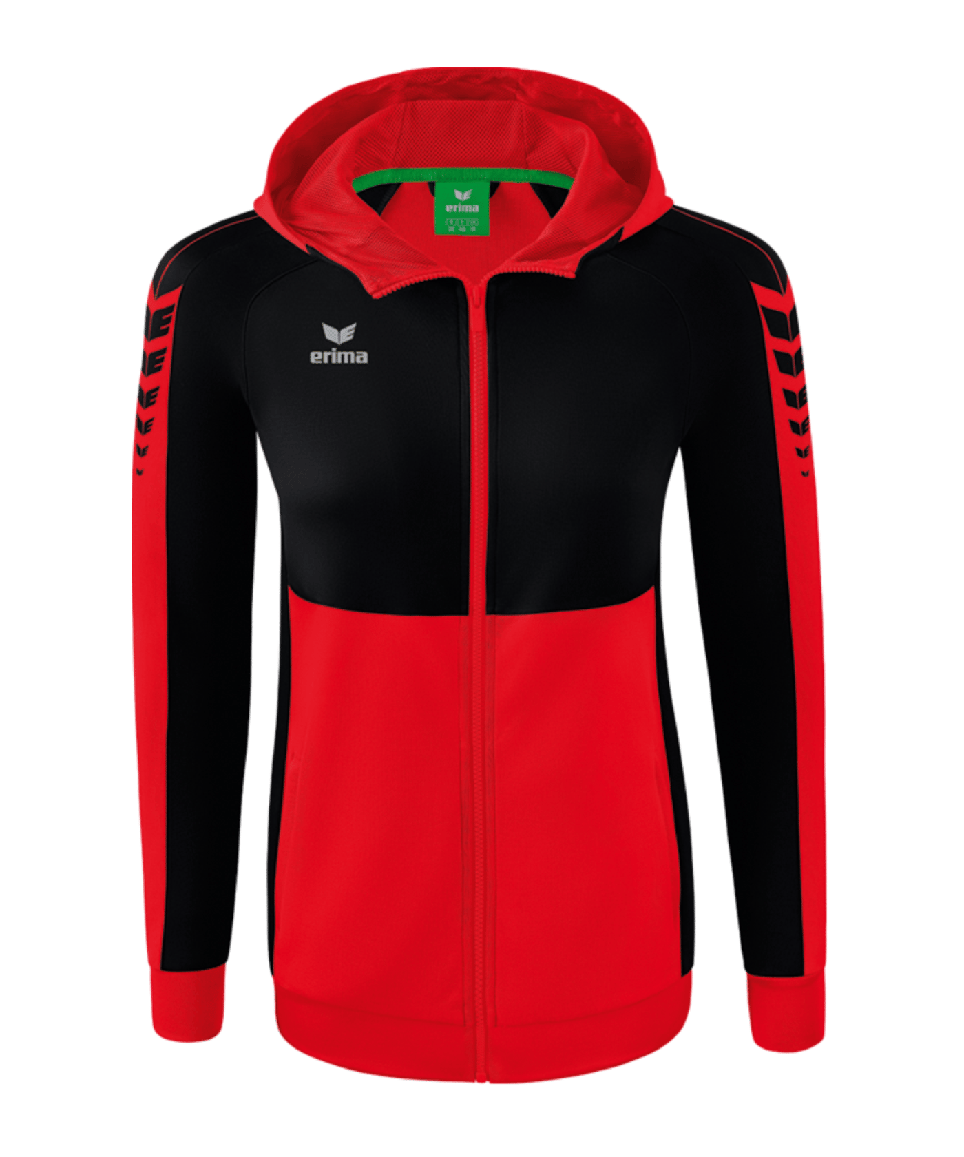Erima Six Wings Kapuzenjacke Damen Rot Schwarz | - rot