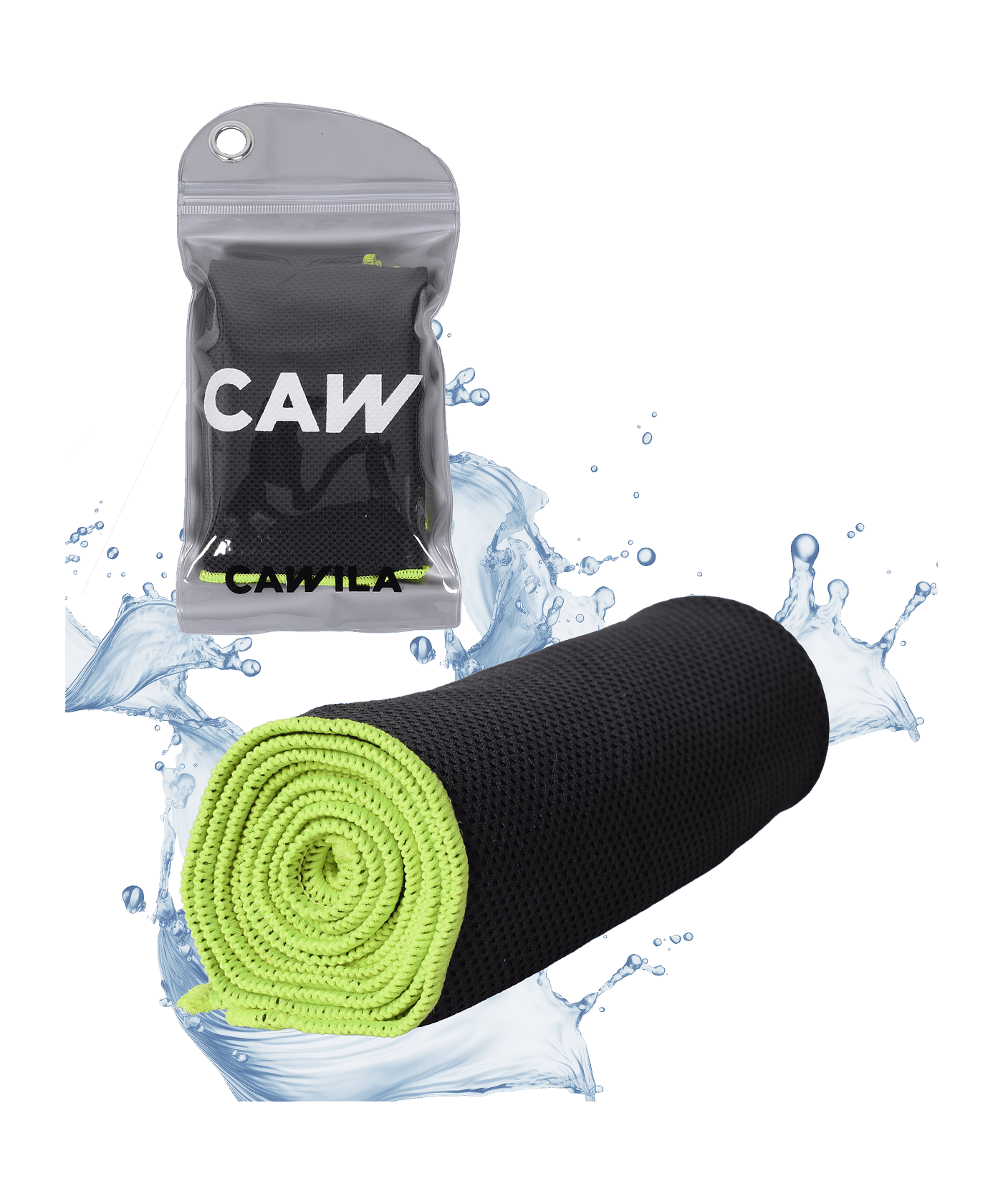 Cawila Academy Ice kühlendes Handtuch Schwarz Gelb - schwarz