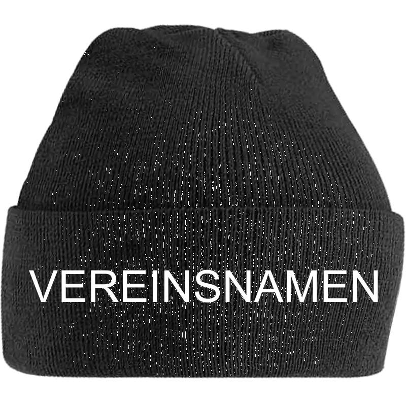 Strickmützen inkl. gesticktem Vereinsnamen | schwarz - schwarz