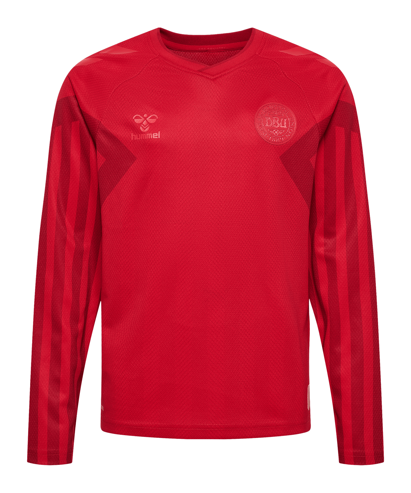 Hummel DBU Dänemark Trikot langarm Home WM 2022 Kids Rot F3365 - rot