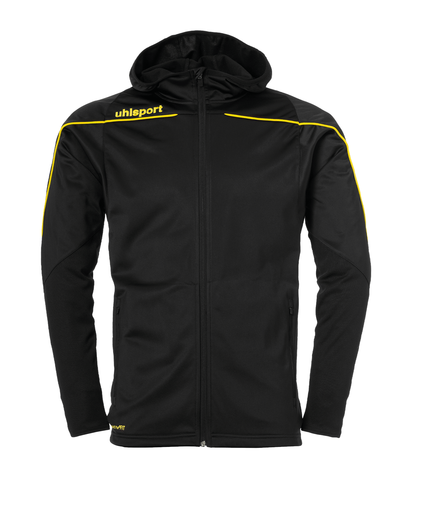 Uhlsport Stream 22 Kapuzenjacke Schwarz Gelb F23 - schwarz
