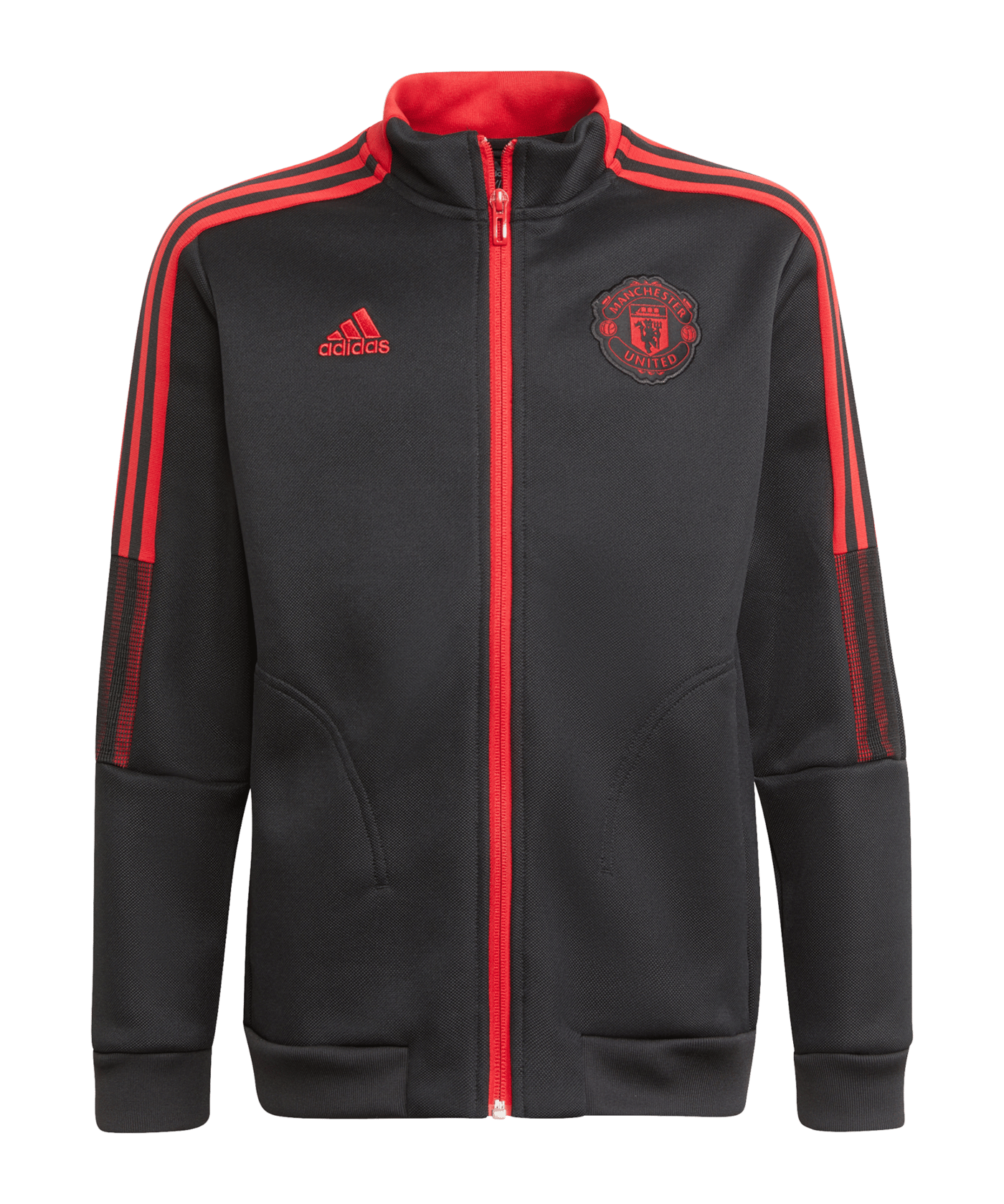 adidas Manchester United Jacke Kids Schwarz - schwarz