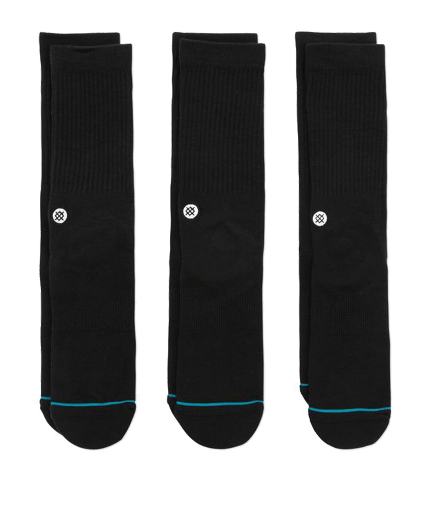 Stance Uncommon Solids Icon Socks 3er Pack Schwarz - schwarz