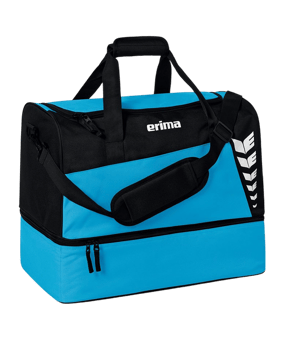 Erima Six Wings Sporttasche mit Bodenfach Gr. M Blau Schwarz - blau