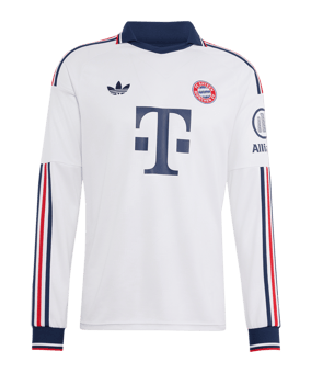 adidas FC Bayern München Trikot Langarm Away 2026/2027 Weiß - weiss