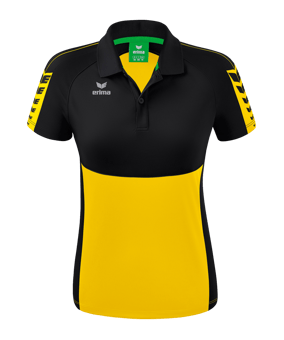 Erima Six Wings Poloshirt Damen Gelb Schwarz - gelb