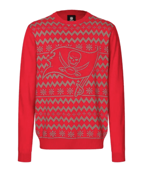 FOCO NFL TBB Ugly Christmas Sweatshirt Schwarz Rot 