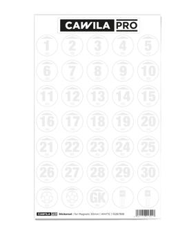 Cawila PRO Stickerset Rückennummer 30mm Weiss - weiss