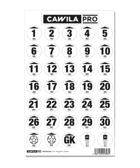 Cawila PRO Stickerset Rückennummer 20mm Schwarz - schwarz
