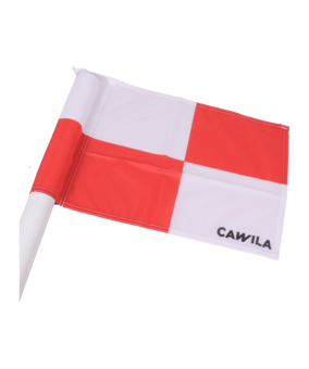 Cawila Eckfahne 45x45cm Weiss Rot - weiss