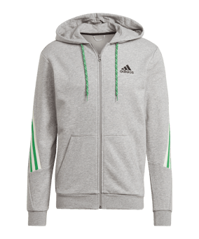 adidas 3 Stripes Kapuzenjacke Grau - grau
