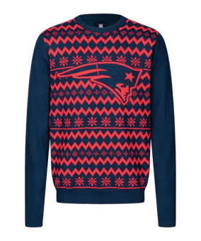 FOCO NFL NEP Ugly Christmas Sweatshirt Blau Rot 