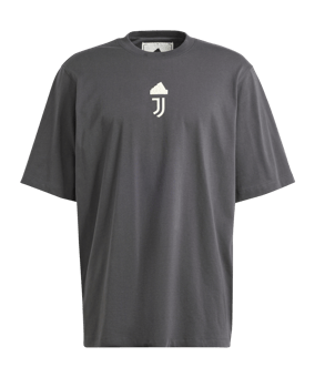 adidas Juventus Turin Oversize T-Shirt Grau Weiss - grau