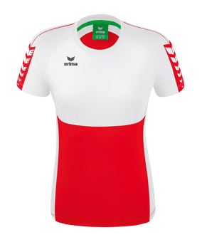 Erima Six Wings T-Shirt Damen Rot Weiss - rot