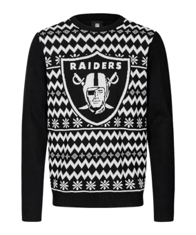 FOCO NFL LVR Ugly Christmas Sweatshirt Schwarz - schwarz