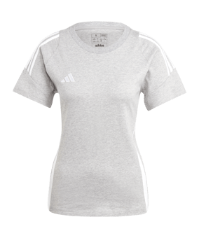 adidas Tiro 24 T-Shirt Damen Grau Weiss - grau